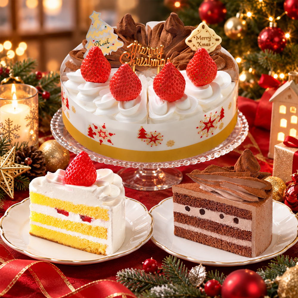 クリスマス苺とチョコの切れてるケーキ６号